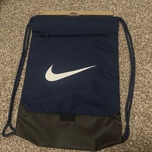 Nike Dark Blue and Black Drawstring Backpack
